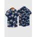 Full-Print Beach Style Hawaiian Palm Coconut Tree Printing Men's Short Sleeve Shirt