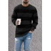 Mens Autumn And Winter Fashion Round Neck Knitted Top Striped Casual Sweater