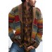 Men's Loose Printed Long-sleeved Knit Cardigan Jacket